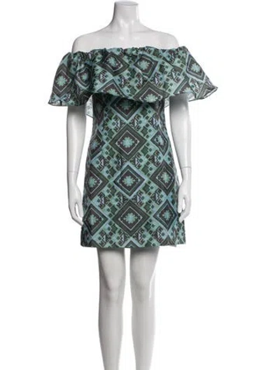 Pre-owned Baum Und Pferdgarten Printed Mini Dress In Blue
