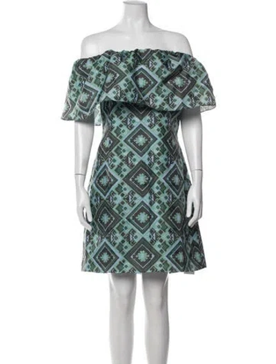 Pre-owned Baum Und Pferdgarten Printed Mini Dress In Blue