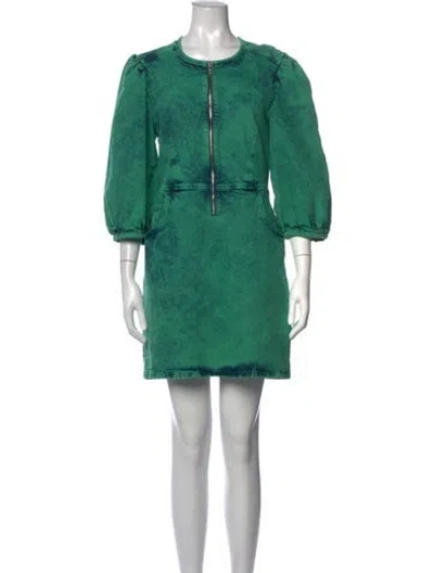 Pre-owned Baum Und Pferdgarten Printed Mini Dress In Green