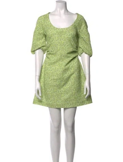 Pre-owned Baum Und Pferdgarten Printed Mini Dress W/ Tags In Green