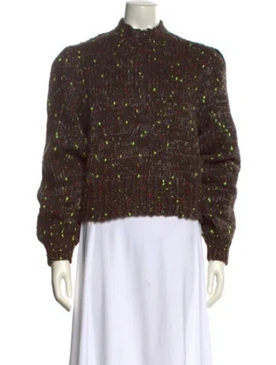 Pre-owned Baum Und Pferdgarten Printed Mock Neck Sweater W/ Tags In Brown