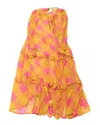 Baum Und Pferdgarten Printed Slip Maxi Dress In Pink And Yellow Viscose In Yellow
