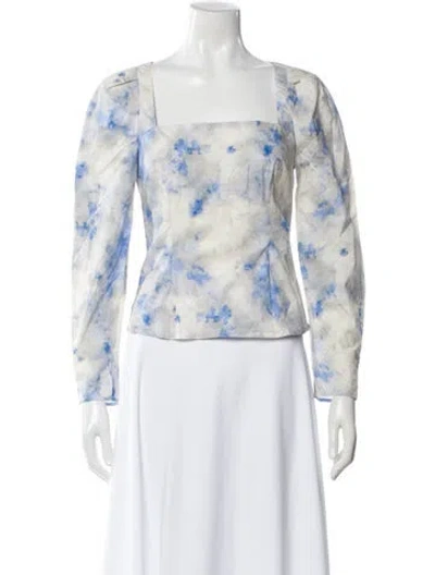 Pre-owned Baum Und Pferdgarten Printed Square Neckline Top In Multi