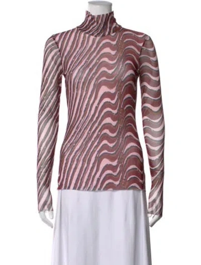 Pre-owned Baum Und Pferdgarten Printed Turtleneck Top In Brown