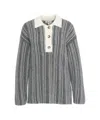 Baum Und Pferdgarten Relaxed Fit Knit Sweater With Contrasting Polo Collar In Gray