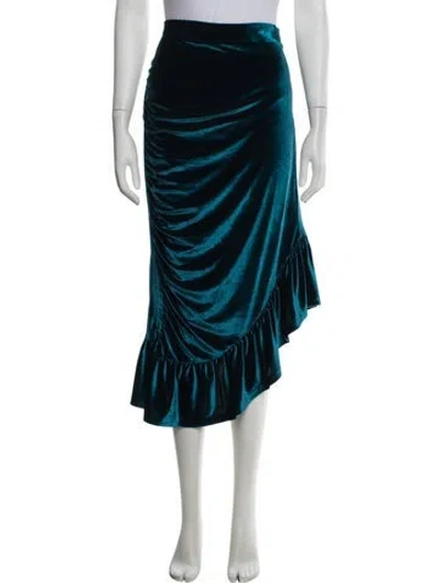 Pre-owned Baum Und Pferdgarten Ruffle Embellishment Midi Length Skirt In Blue