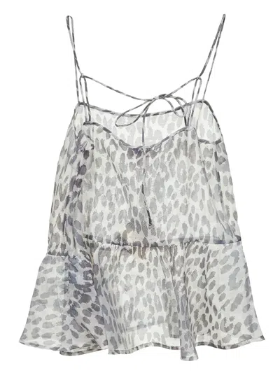 Baum Und Pferdgarten Ruffled Top In Gray