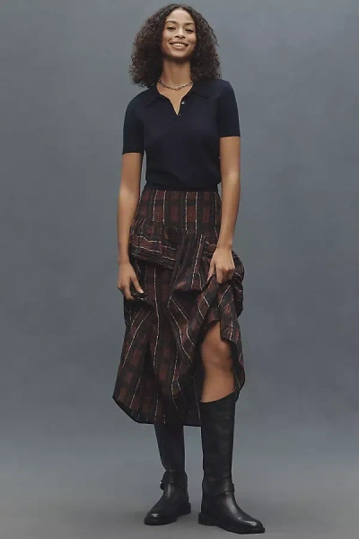 Baum Und Pferdgarten Sabela Asymmetric Midi Skirt In Brown