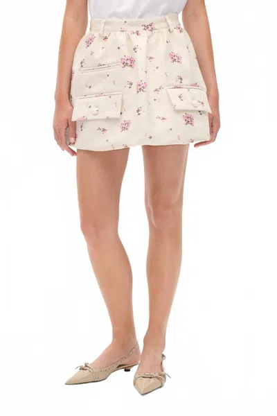 Baum Und Pferdgarten Samaya Mini Skirt In Fuchsia Pink Flower In Neutral