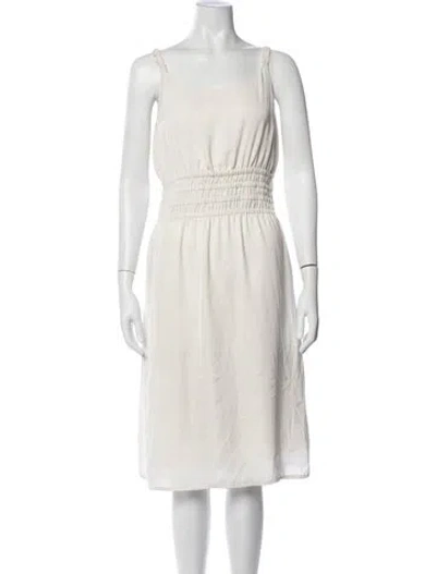 Pre-owned Baum Und Pferdgarten Scoop Neck Midi Length Dress In Neutrals
