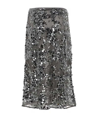 Baum Und Pferdgarten Sequin Midi Skirt In Gray