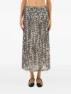 Baum Und Pferdgarten Sequin-panel Striped Midi Skirt In Silver