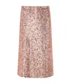 Baum Und Pferdgarten Sequined Low-rise Midi Skirt In Multicolor
