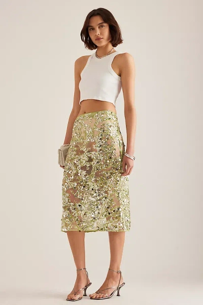 Baum Und Pferdgarten Shania Sequin Pencil Skirt In Gold
