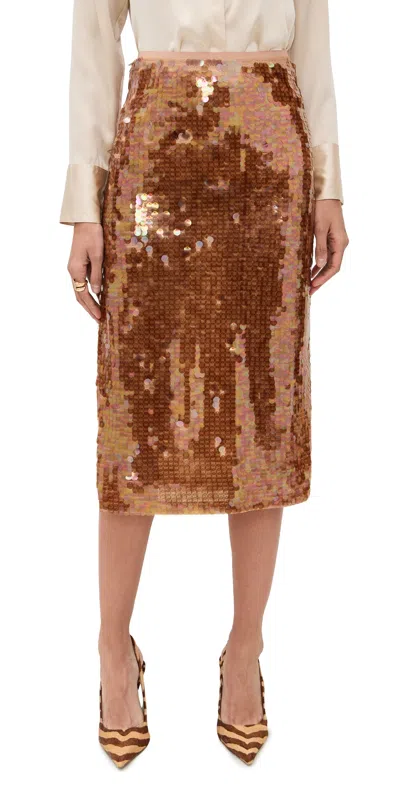 Baum Und Pferdgarten Shania Sequin Skirt Burro Camel In Brown