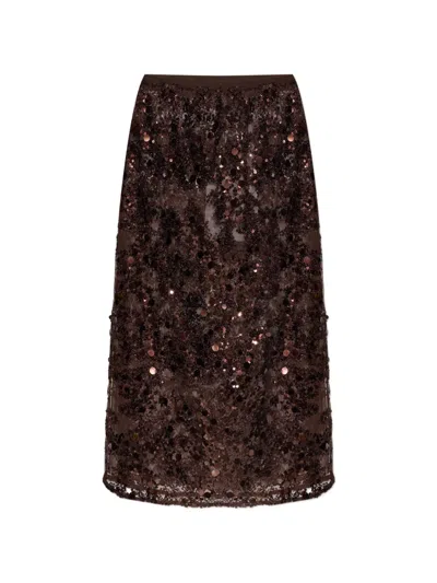 Baum Und Pferdgarten Shania Sequin-embellished Midi Skirt In Gray