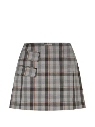 Baum Und Pferdgarten Shanie Checked Mini Skirt In Gray