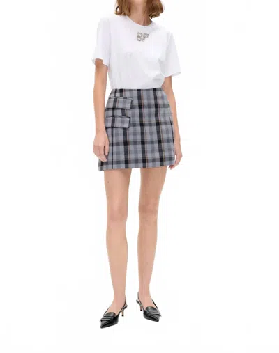 Baum Und Pferdgarten Shanie Mini Skirt In Grey Soft Check In Gray