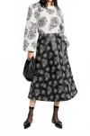 Baum Und Pferdgarten Shari Skirt In Black Stitch Flower In Multi