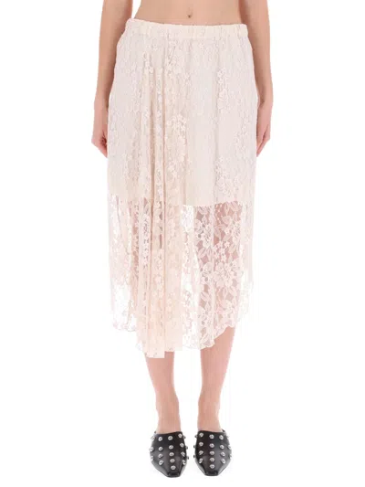 Baum Und Pferdgarten Sheer Lace Midi Skirt In Pink