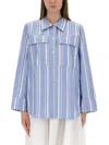 Baum Und Pferdgarten Milo Shirt In Breezy Blue Stripe In Blue