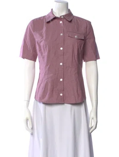 Pre-owned Baum Und Pferdgarten Short Sleeve Button-up Top In Pink