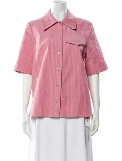 Pre-owned Baum Und Pferdgarten Short Sleeve Button-up Top In Pink
