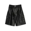 Baum Und Pferdgarten Neeto Faux Leather Shorts Black In Black