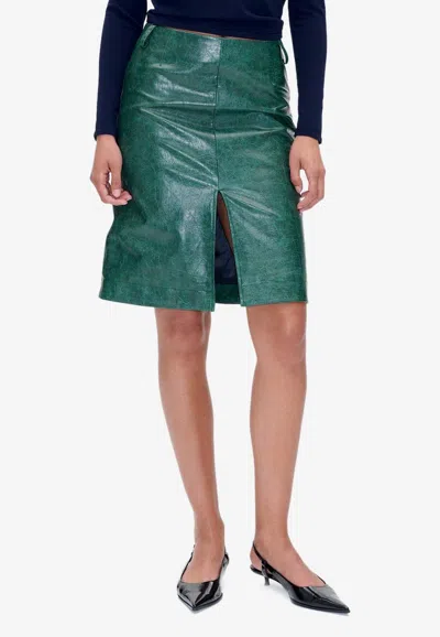 Baum Und Pferdgarten Signa Faux Leather Skirt In Green