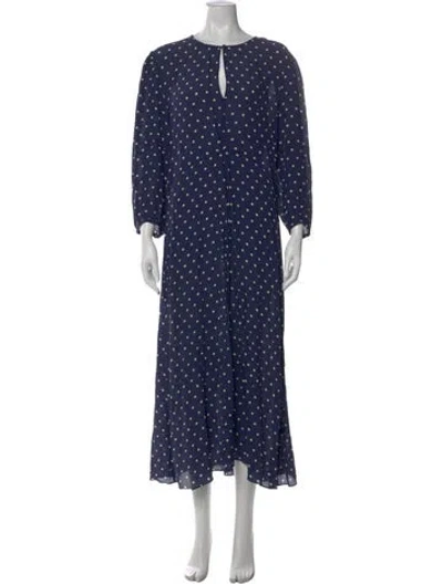 Pre-owned Baum Und Pferdgarten Silk Long Dress In Blue