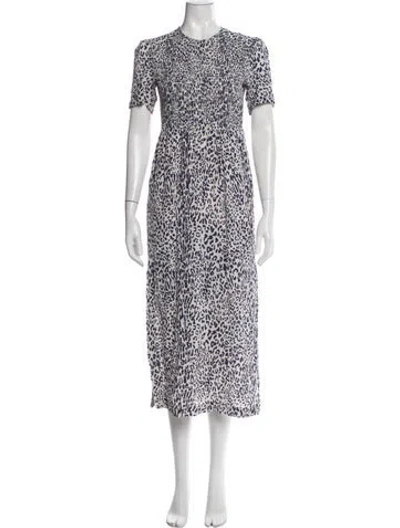 Pre-owned Baum Und Pferdgarten Silk Long Dress In Blue