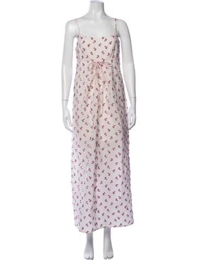 Pre-owned Baum Und Pferdgarten Silk Long Dress In Pink