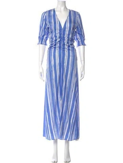 Pre-owned Baum Und Pferdgarten Silk Long Dress W/ Tags In Blue