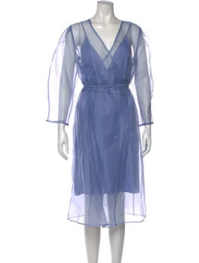 Pre-owned Baum Und Pferdgarten Silk Midi Length Dress In Blue