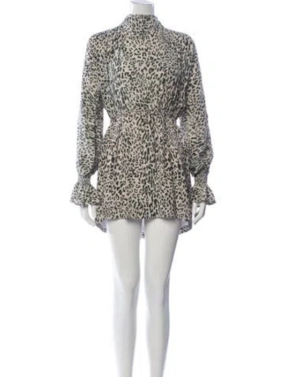 Pre-owned Baum Und Pferdgarten Silk Mini Dress In Neutral