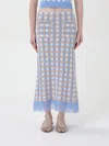 Baum Und Pferdgarten All-over Pattern Fringed Midi Skirt In Gnawed Blue