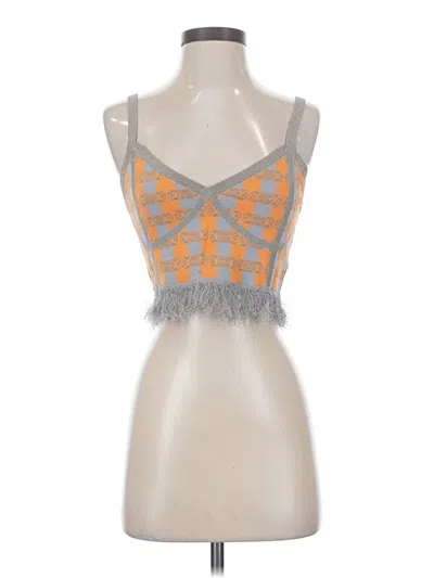 Pre-owned Baum Und Pferdgarten Sleeveless Top Orange Sweetheart Neckline Tops