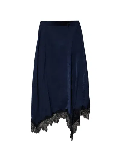 Baum Und Pferdgarten Sophie Lace-trim Asymmetric Skirt In Animal Print