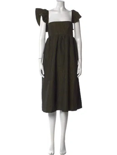 Pre-owned Baum Und Pferdgarten Square Neckline Midi Length Dress