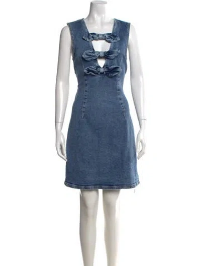 Pre-owned Baum Und Pferdgarten Square Neckline Mini Dress W/ Tags In Blue
