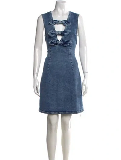 Pre-owned Baum Und Pferdgarten Square Neckline Mini Dress W/ Tags In Blue