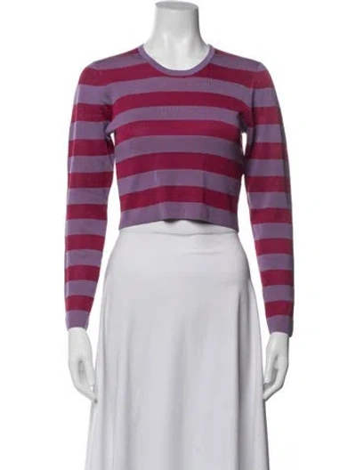 Pre-owned Baum Und Pferdgarten Striped Crew Neck Crop Top W/ Tags In Purple