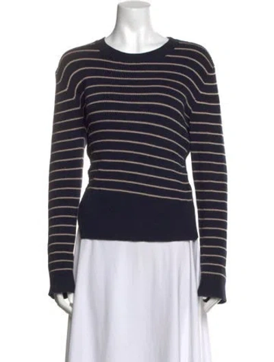 Pre-owned Baum Und Pferdgarten Striped Crew Neck Sweater In Blue