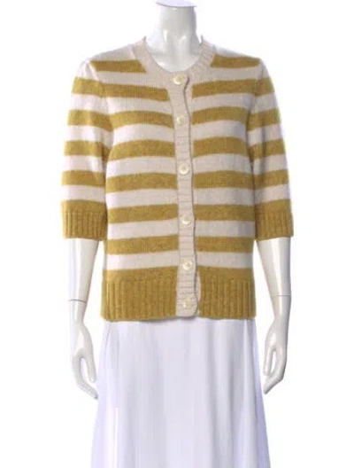 Pre-owned Baum Und Pferdgarten Striped Crew Neck Sweater In Yellow