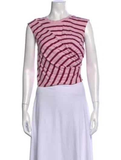 Pre-owned Baum Und Pferdgarten Striped Crew Neck Top In Pink