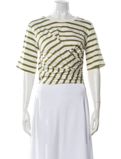 Pre-owned Baum Und Pferdgarten Striped Crew Neck Top In White