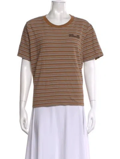Pre-owned Baum Und Pferdgarten Striped Crew Neck T-shirt In Brown