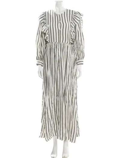 Pre-owned Baum Und Pferdgarten Striped Long Dress In Black