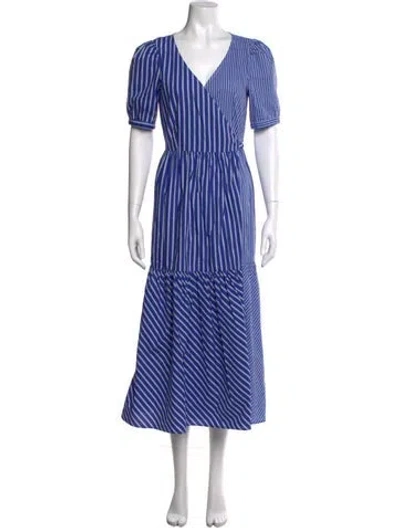 Pre-owned Baum Und Pferdgarten Striped Long Dress In Blue