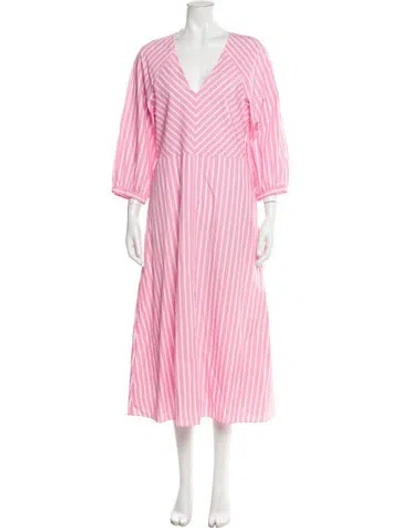 Pre-owned Baum Und Pferdgarten Striped Long Dress In Pink